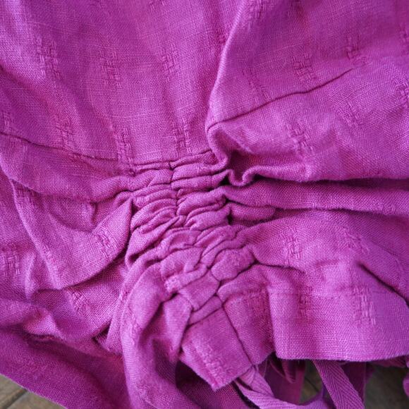 Bryn Walker Elastic Waistband Cinched Hem Linen Pants Pink Womens Size 1X - Picture 4 of 8